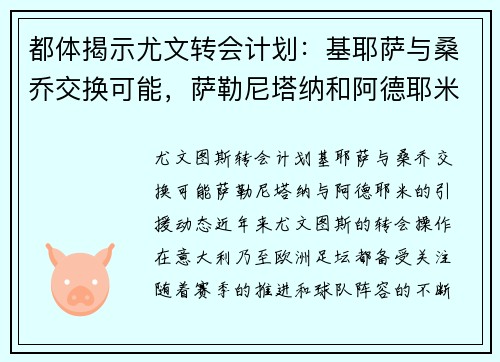 都体揭示尤文转会计划：基耶萨与桑乔交换可能，萨勒尼塔纳和阿德耶米也在关注之列